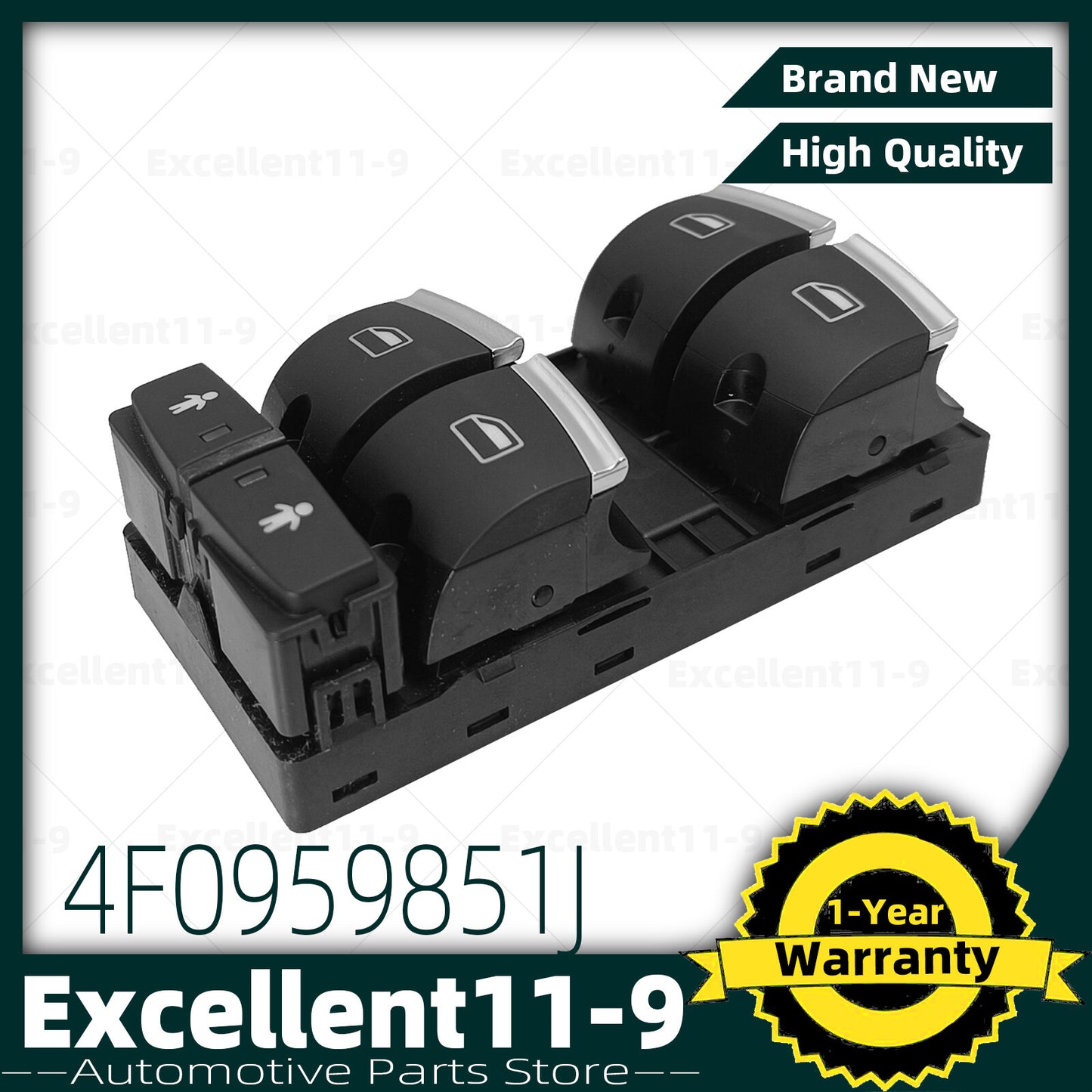 Left Master driver's window control switch 4F0959851J for Audi Q7 2010, 2011-2015. n