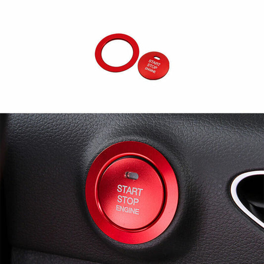 for Hyundai Sonata 2020-22 Red Aluminum Ignition Switch Start Button Frame Trim