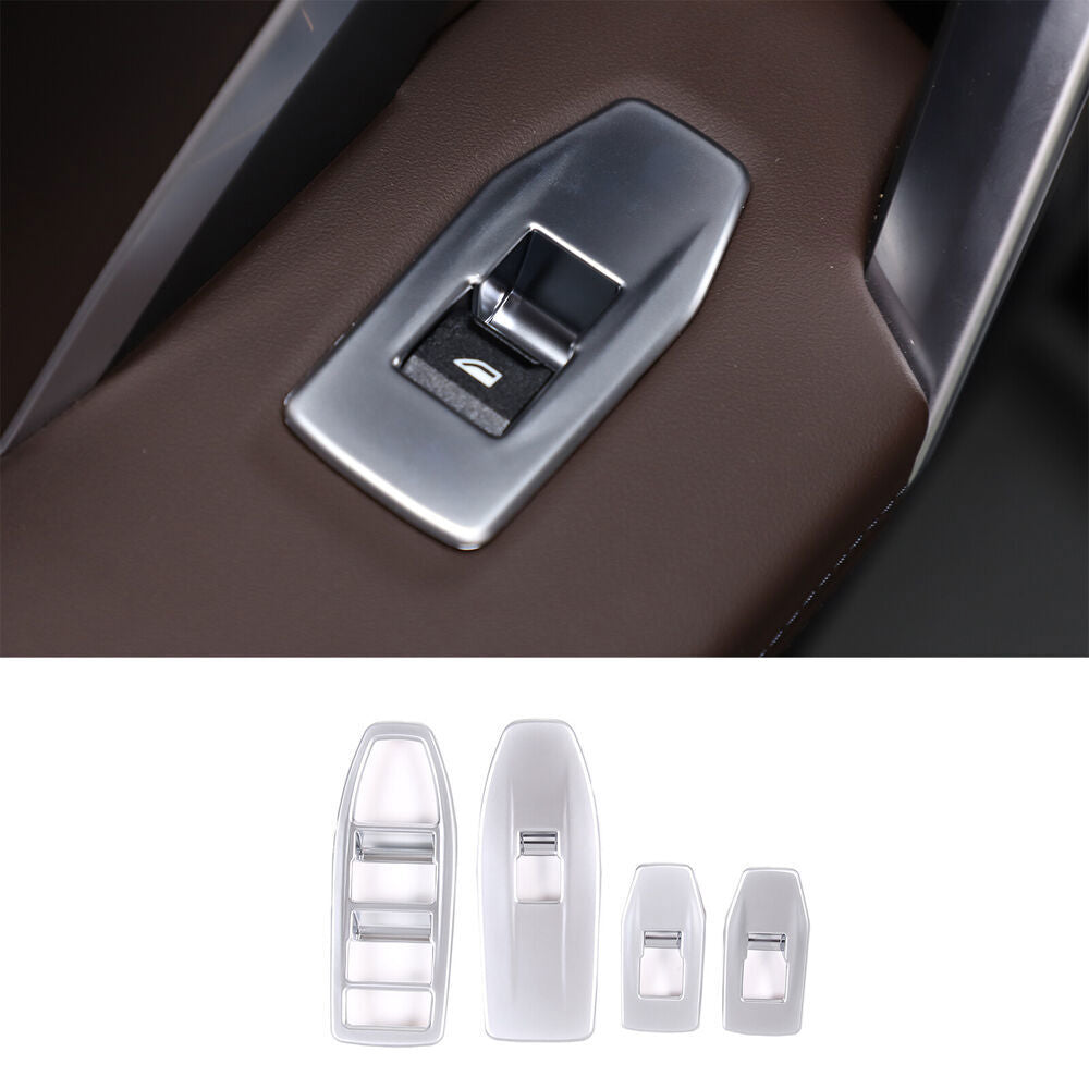 ABS Silver Inner Door Power Window Lift Switch Trims Cover for BMW X1 2023-2025