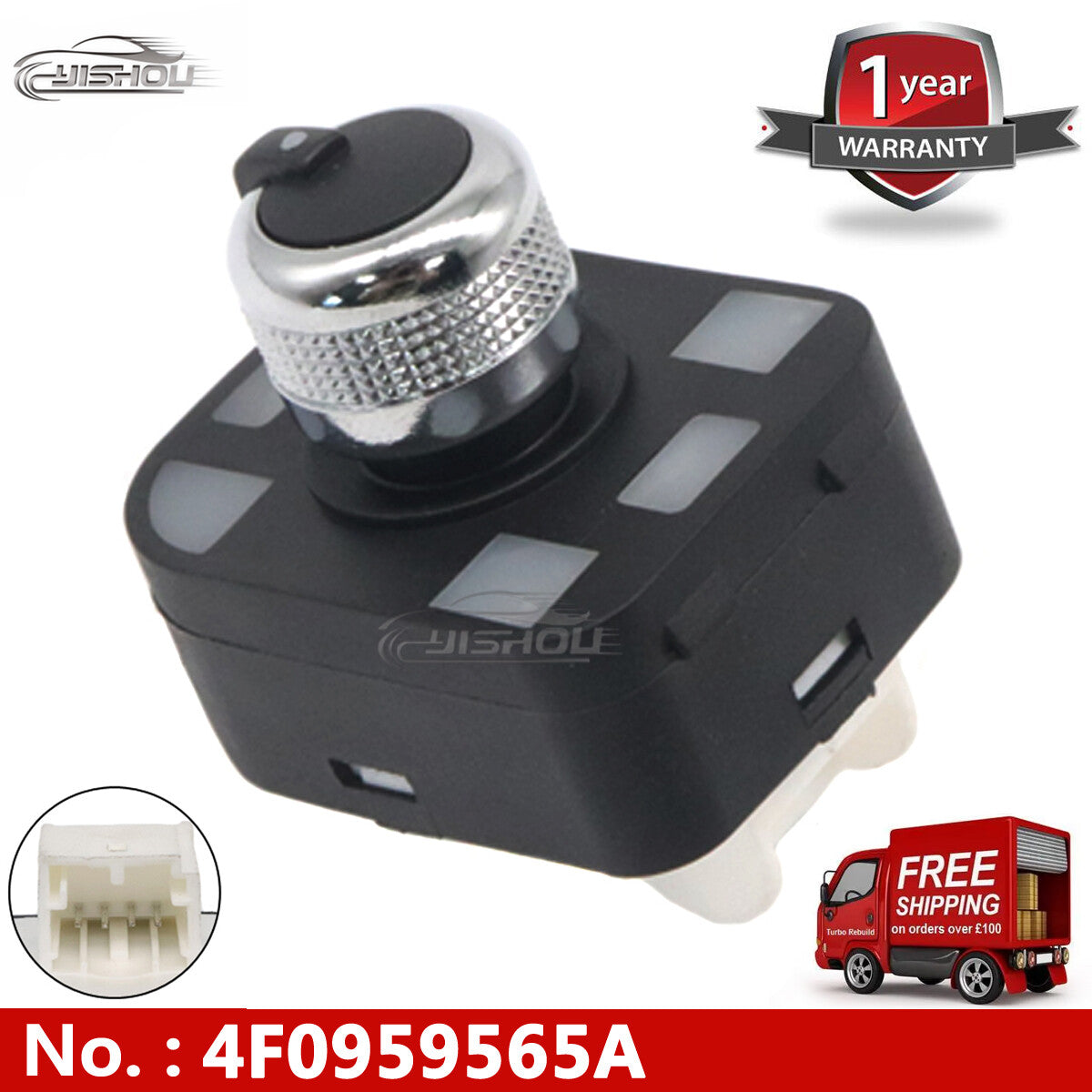 Electric rearview mirror control switch 4F09565A is suitable for Audi A1, A2, A3, Q7, TT, S6