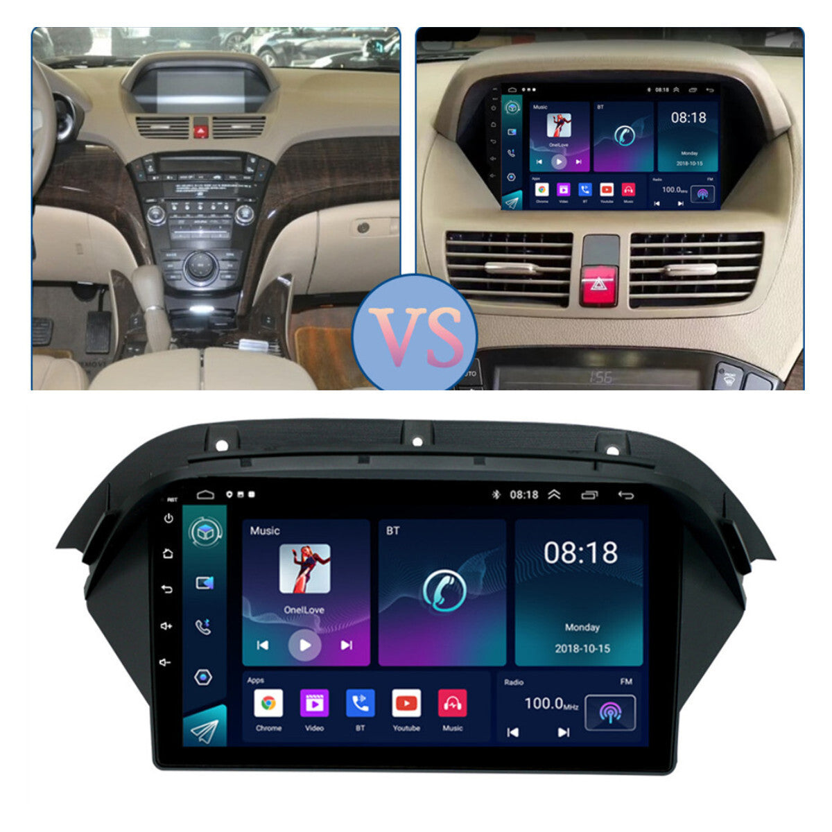 9 Android 12 Radio Stereo GPS Nav Head Unit WIFI for Honda for Acura for MDX 2007-2013
