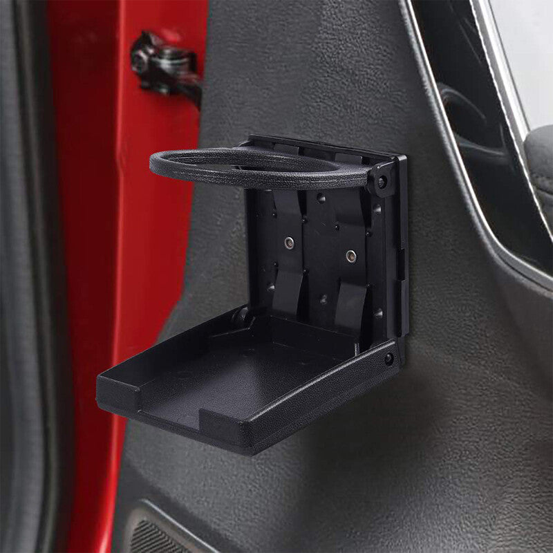 1 pair of plastic folding cup beverage holders + car, SUV, truck, boat, and RV brackets - n