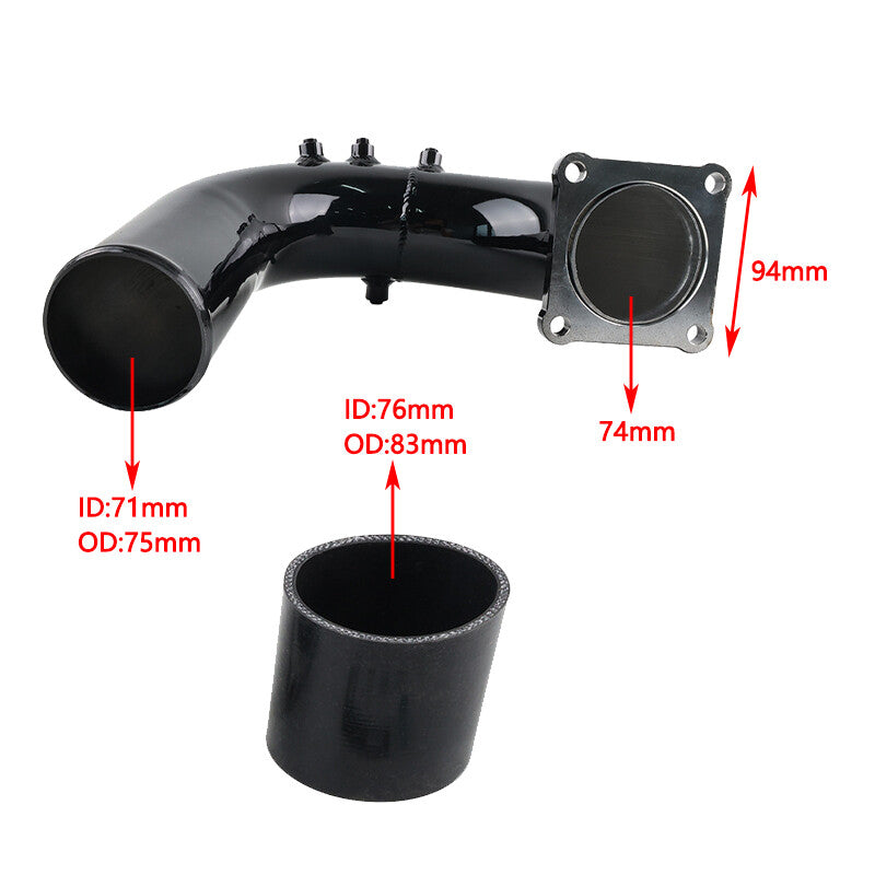 High Flow Intake Elbow Pipe for 03-07 for Dodge for Ram 5.9L Turbo Diesel Black Q