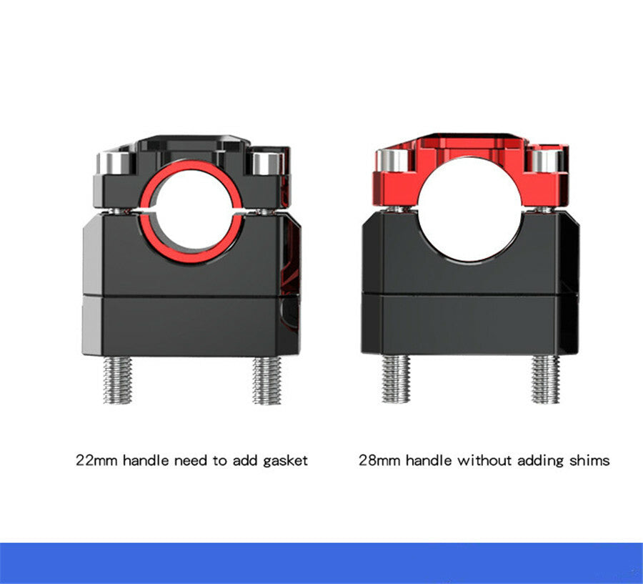 Black+Red Aluminum Alloy 22/28mm Handlebar Riser for Motorcycle Scooter Pit Bike Q