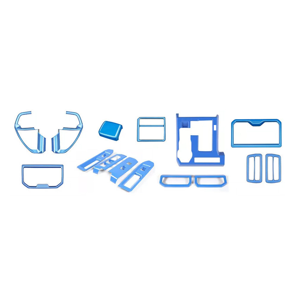 15 Pcs ABS Blue Interior Accessories Kit Cover Trim for Toyota Tacoma 2024-202oP