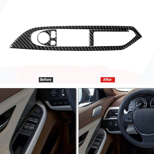3x carbon fiber driver window switch trim for BMW 6 Series F12 F13 2011-2018