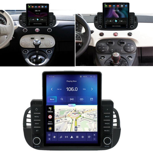 For 2007-2015 for Fiat 500 Stereo Radio 9.5 Vertical Android 10.1 Head Unit 2+32GB