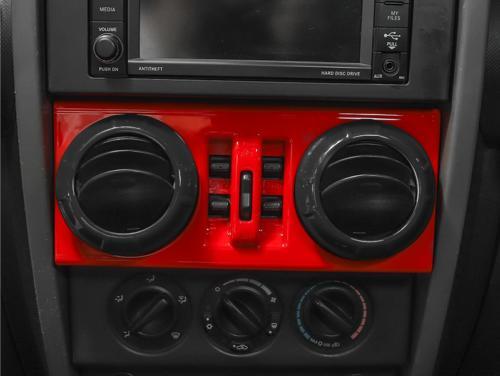 Fit for Jeep for Wrangler JK 2007-2010 Bright Red Window Lock Lift Panel Frame Trim
