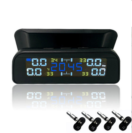 Wireless TPMS Tire Pressure Monitor System 4 Interior Sensors For RV/Truck/Car n