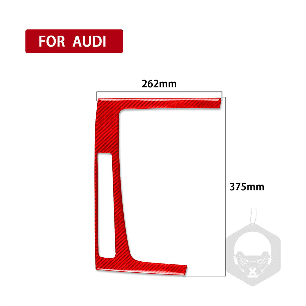 for Audi Q5 Q5L 2018-23 RHD Central Control Gear Shift Box Trim Red Carbon Fiber