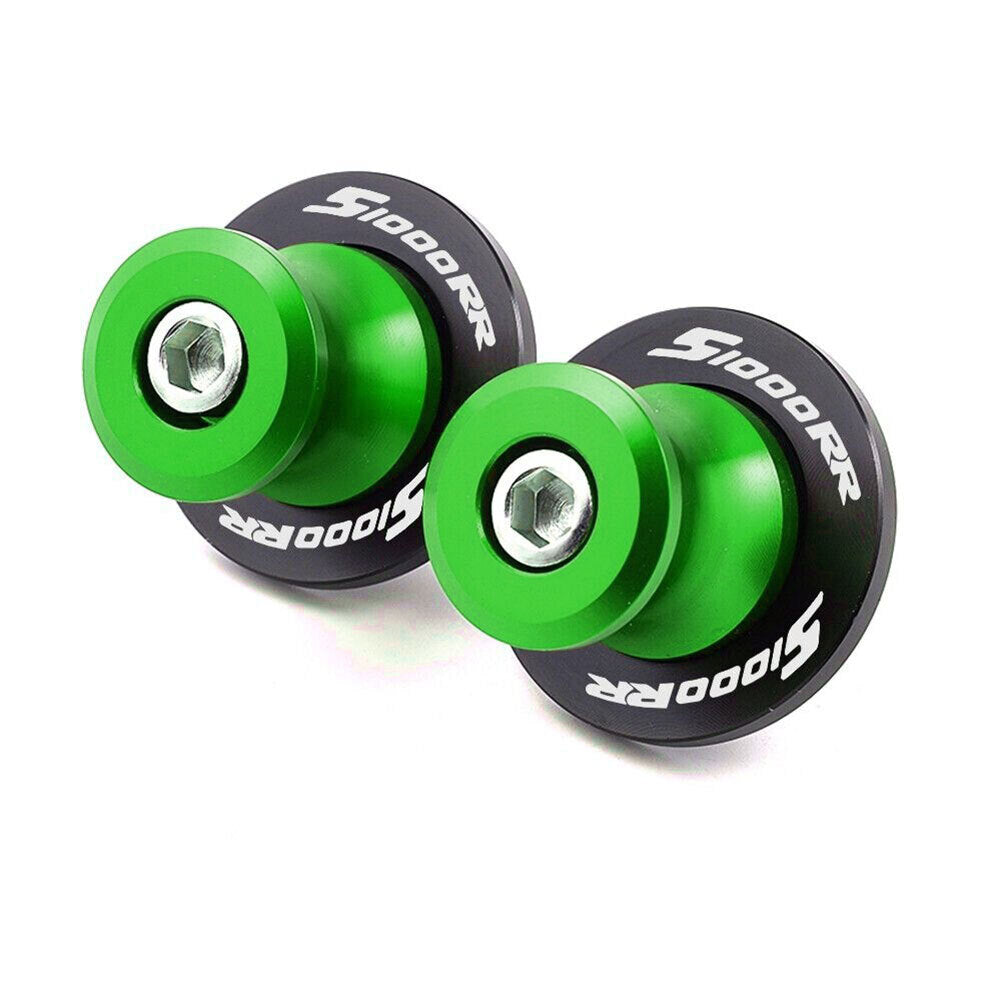 Fit for BMW S1000R S1000RR 2014-18 Green Swingarm Spools Coil Slider Stand Screws M8