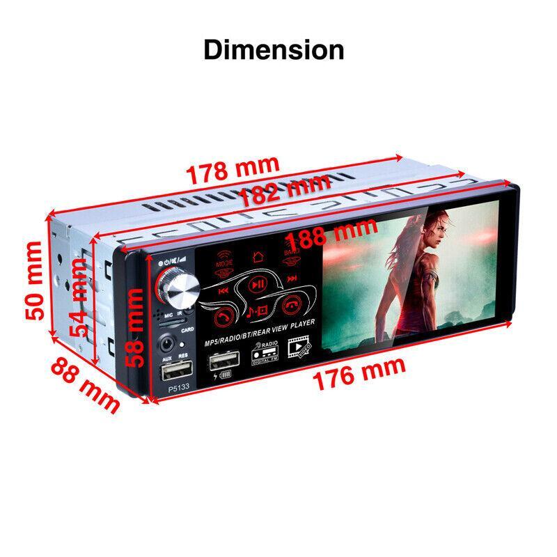 4.1-inch in-car stereo Bluetooth HD touchscreen with WMA AUX and built-in steering wheel controls n