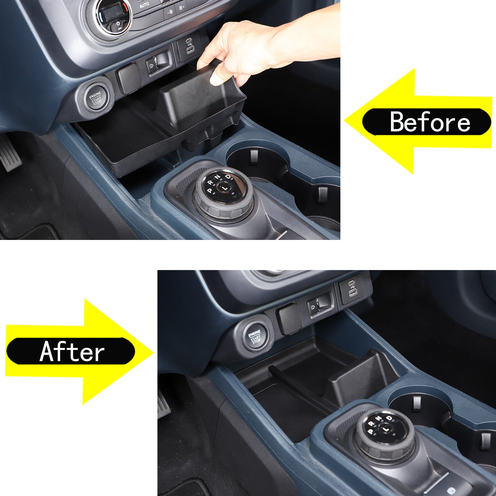2 ABS Red Center Shift Side Trim Strip Covers for Toyot@ Tundra Sequoia 2022-23- v