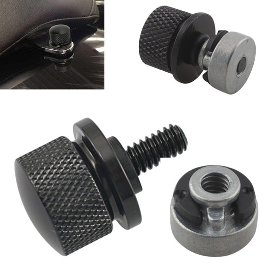 Rear for seat bolt mounting screw and nut kit for Harley Touring Dyna Softail, Black - n