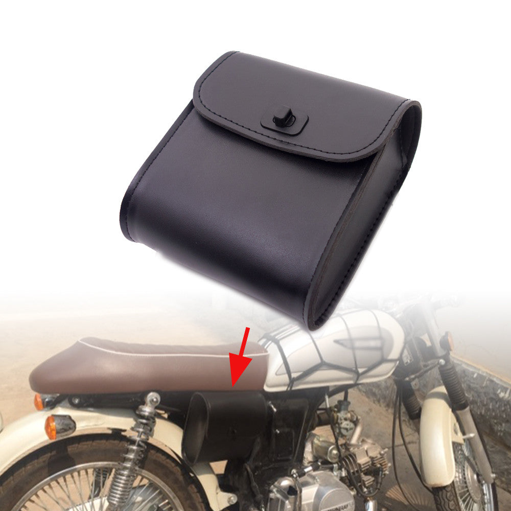 Universal Motorcycle Black PU Leather Handlebar Sissy Bar Saddlebag Tool bag Q