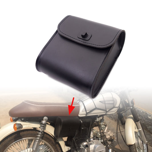 Universal Motorcycle Black PU Leather Handlebar Sissy Bar Saddlebag Tool bag Q