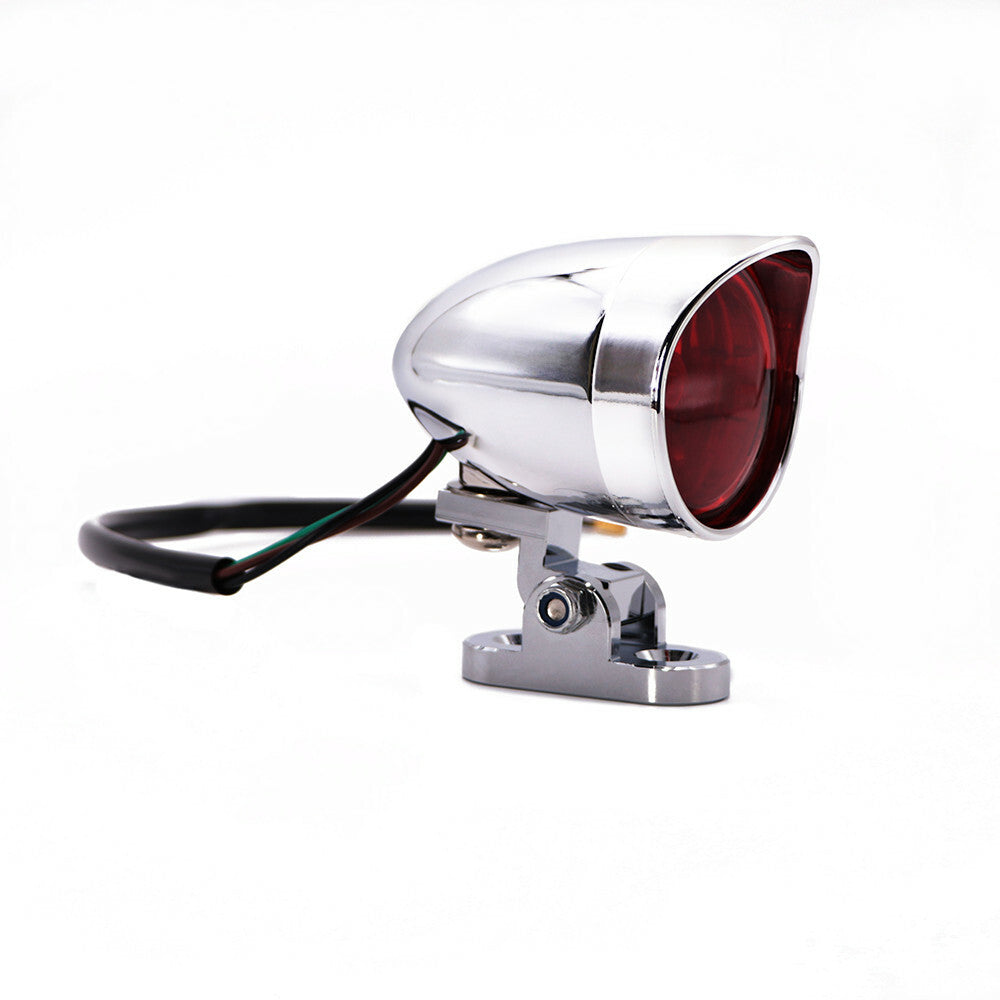Chrome Retro Bullet Tail Brake Light for Honda Cafe Racer Chopper Bobber Custom Q