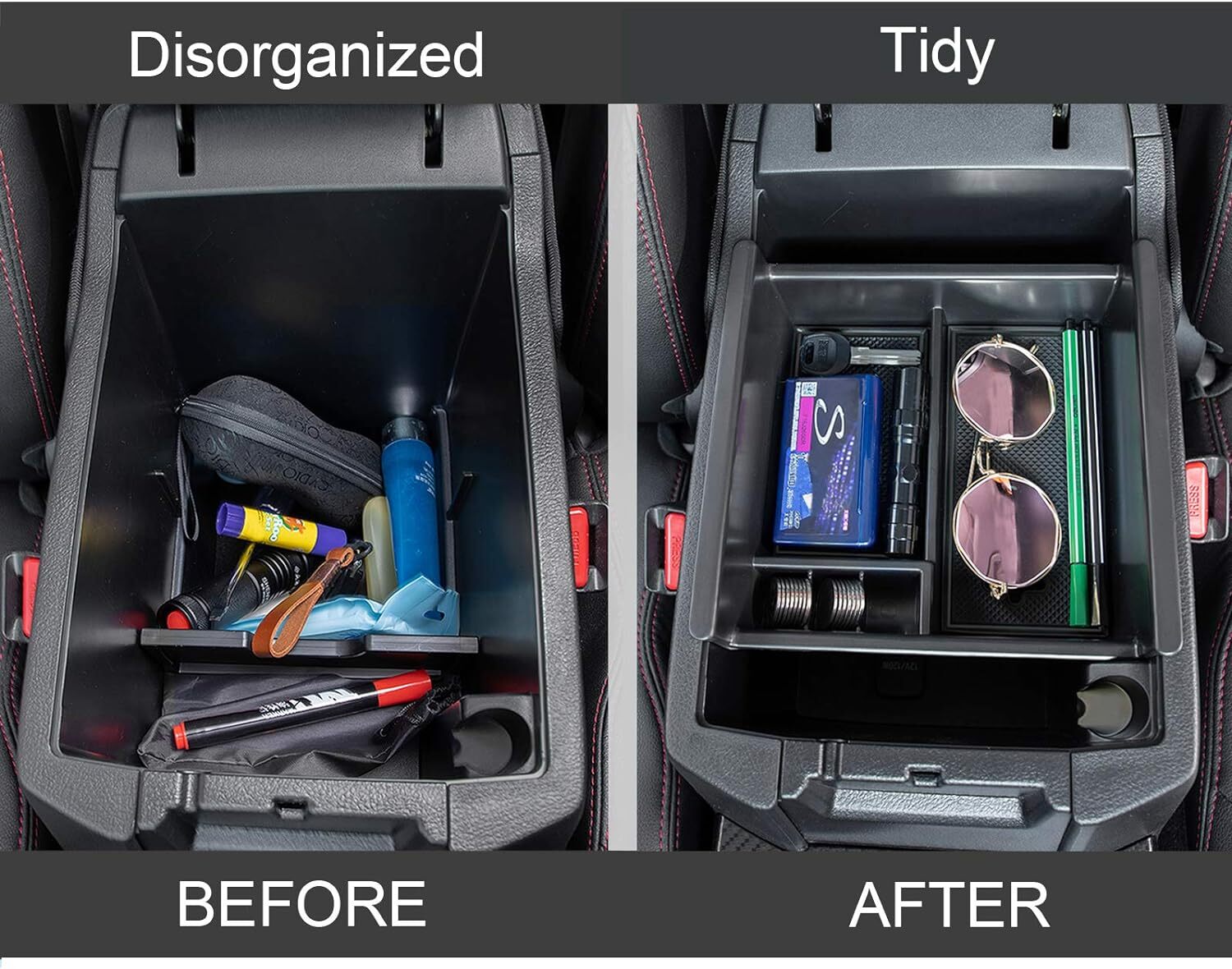 Center console storage armrest cover storage tray suitable for 4Runner 2010 - 2024 - n