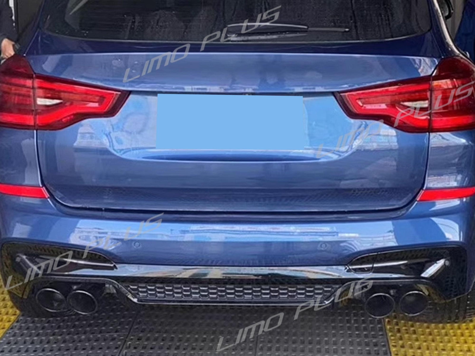 Gloss Black Rear Diffuser w/ Twin Exhaust for BMW X3 G01 30I M-Sport 2018-2021 Q