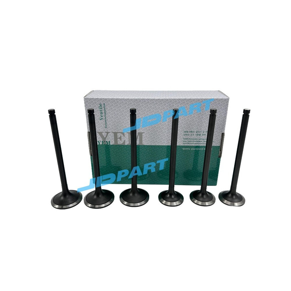 6-piece 3KB1 intake and exhaust valve set for Isuzu diesel engines.