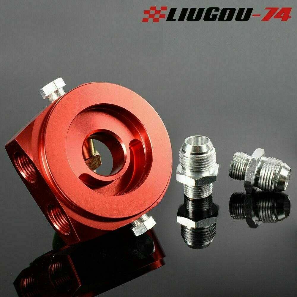 GM M20 X 15 Aluminum Oil/Gauge Filter Sandwich Adapter Plate Kit AN10 US- v