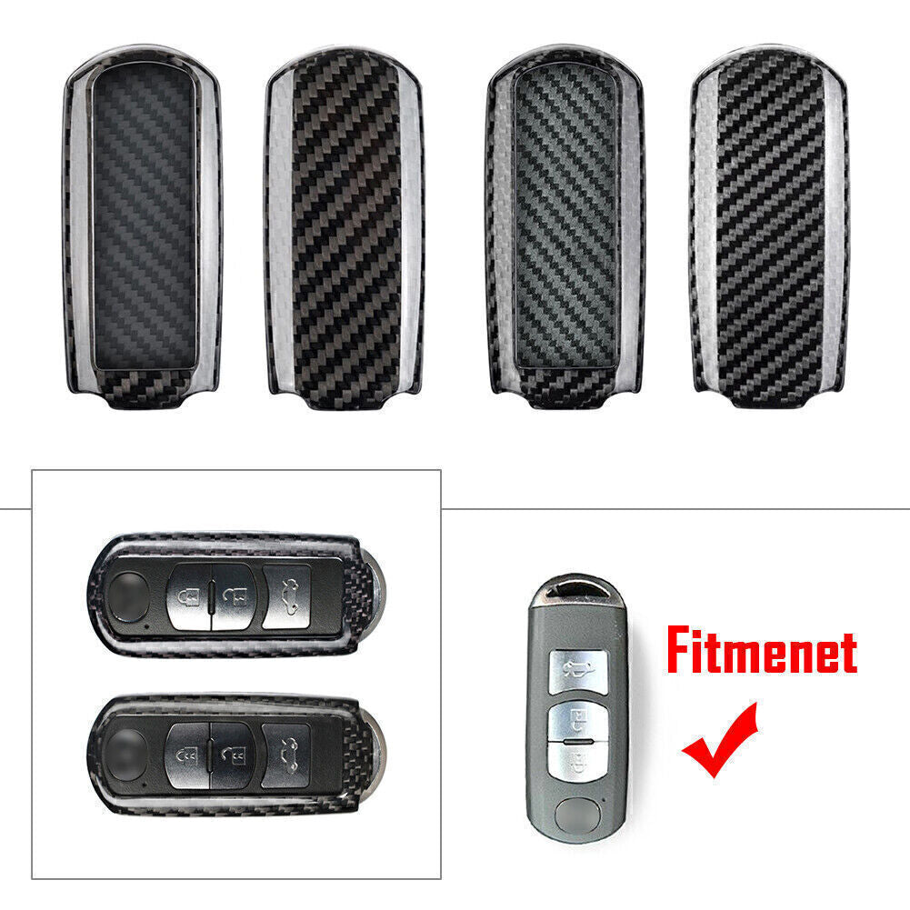 Carbon Fiber Remote Key Fob Shell Case Fit for Mazda 2/3/5/6/CX3/CX5/CX7/CX9/MX5 Q