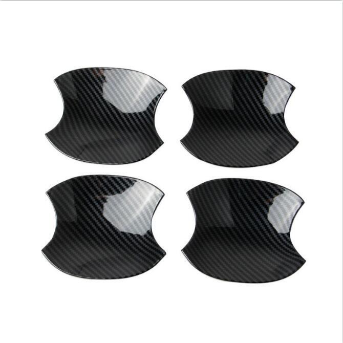Carbon fiber side door handle cup cover trim (4 pieces) for Toyota Sequoia 2023 2024