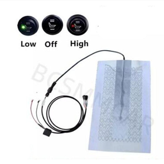 Motorcycle Heated for Seat Heater Kit Carbon Fiber Pad With Round Switch 48x27cm Q