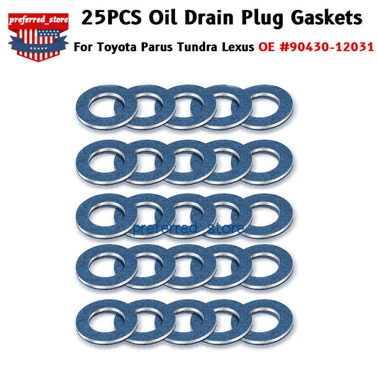 25-piece pack of drain plug gaskets and crushing washers suitable for Sienna Tacoma 90430-12031- v