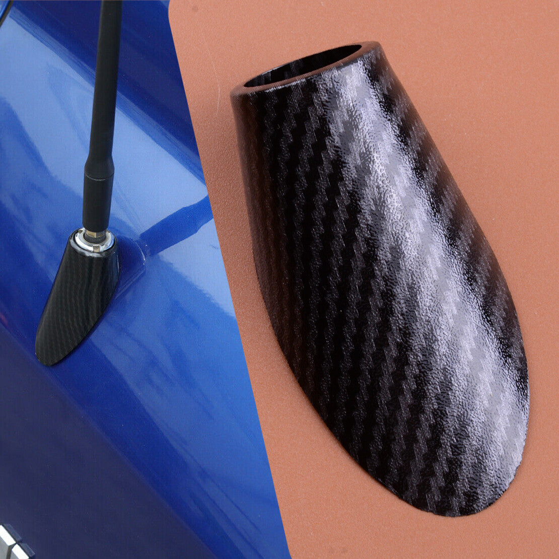 Carbon Fiber Style Antenna Adapter Mount Base Fit for Dodge for RAM 1500 2010-2017