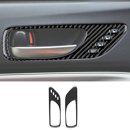 2Pcs Carbon Fiber Front Fog Light Strip Frame Trim For Macan 2015-2017 v