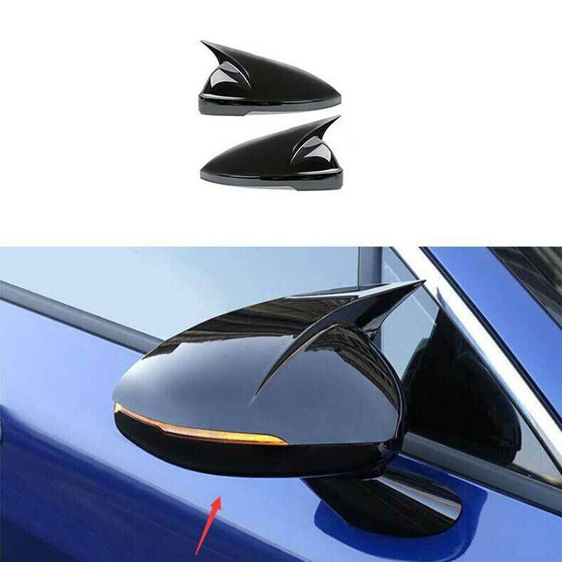 for Kia K5 21-2024 Gloss Black OX Horn Rear View Side Door Mirror Cap Cover Trim