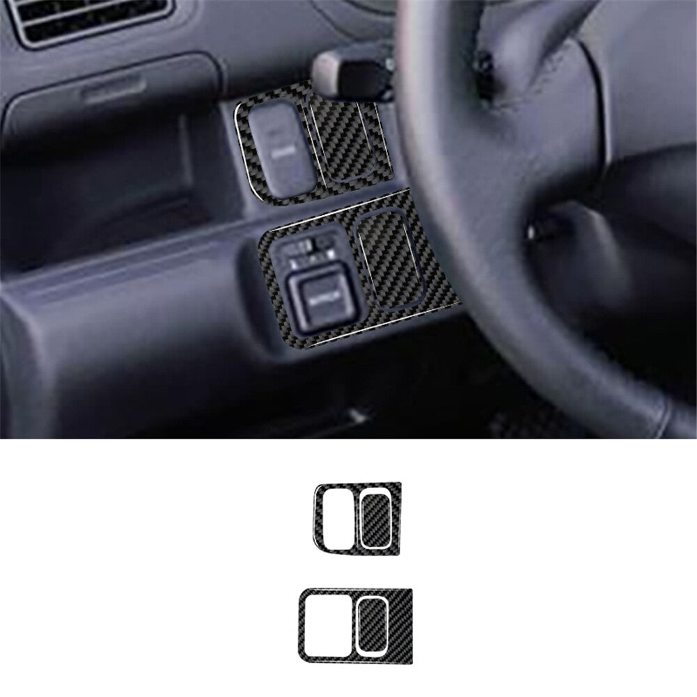 2X Carbon Fiber Rear Door Cup Holder Frame Trim for Honda Ridgeline 2017-2020 v