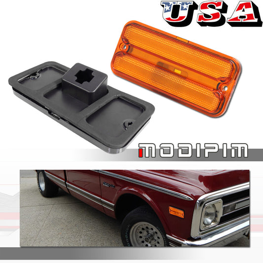 For 68-72 for C10 for GMC Pickup Trucks LED Side Marker Turn Signal Amber for - v