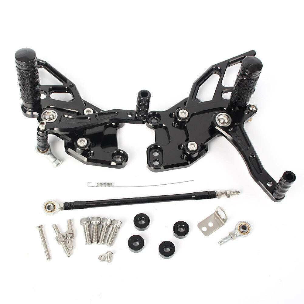 Rear Set Footrests Footpegs Pedals Black for Kawasaki Z300 2013 2014 Motorcycle