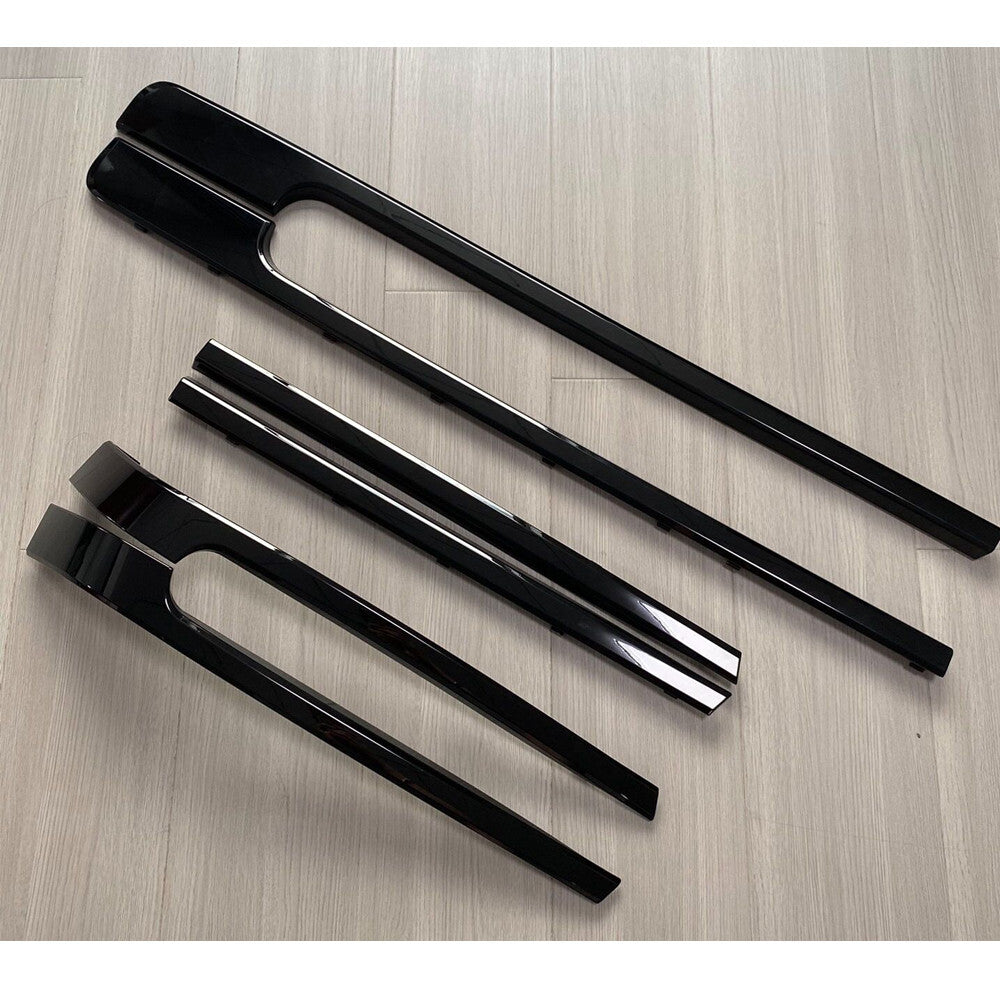 Fog Light Cover+Side Body Fender Vent Trim Strip Kit for Range Rover 18-22 Black