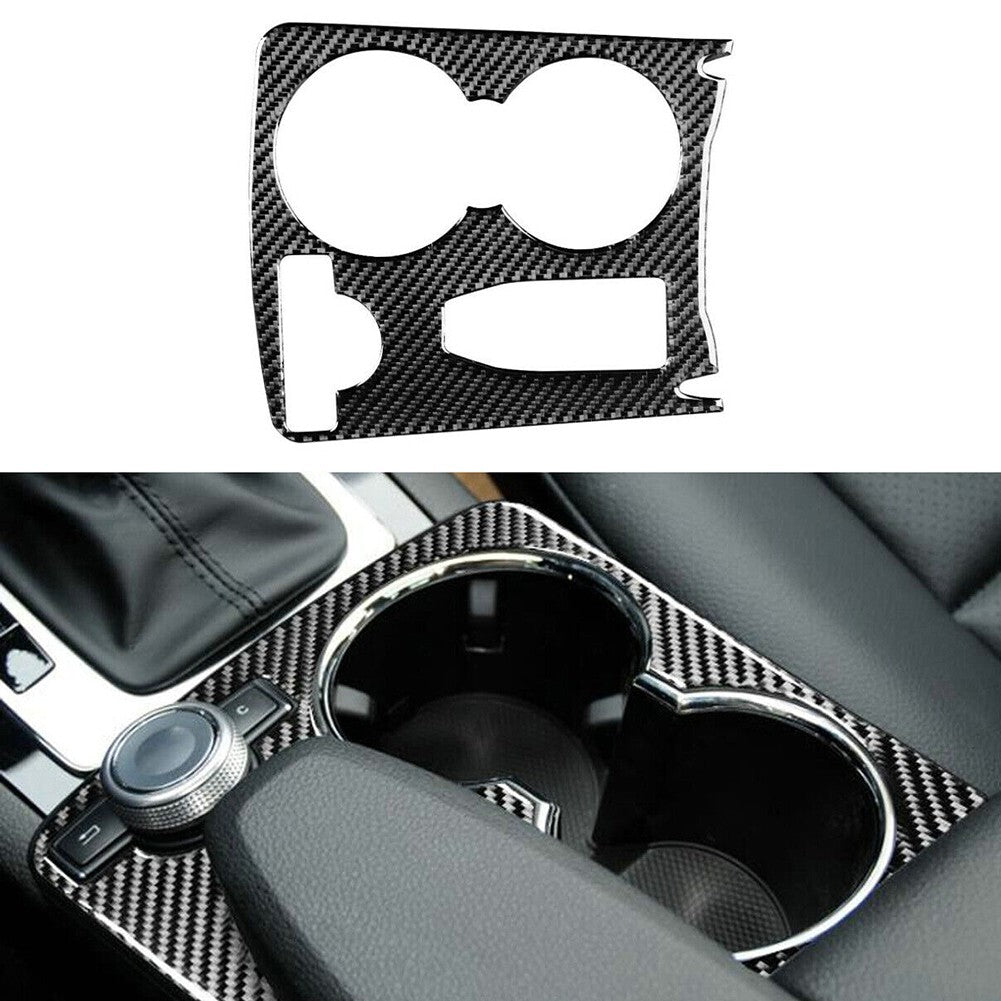 Carbon Car Water Cup Holder Panel Cover For C-Class W204 2007-2014 v