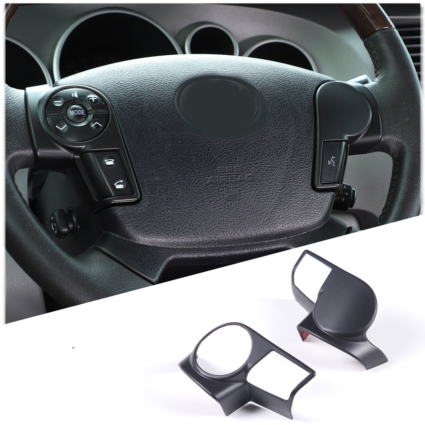 Carbon Fiber ABS Dashboard Side Vent Trim Frame for Tundra 2004-13- v