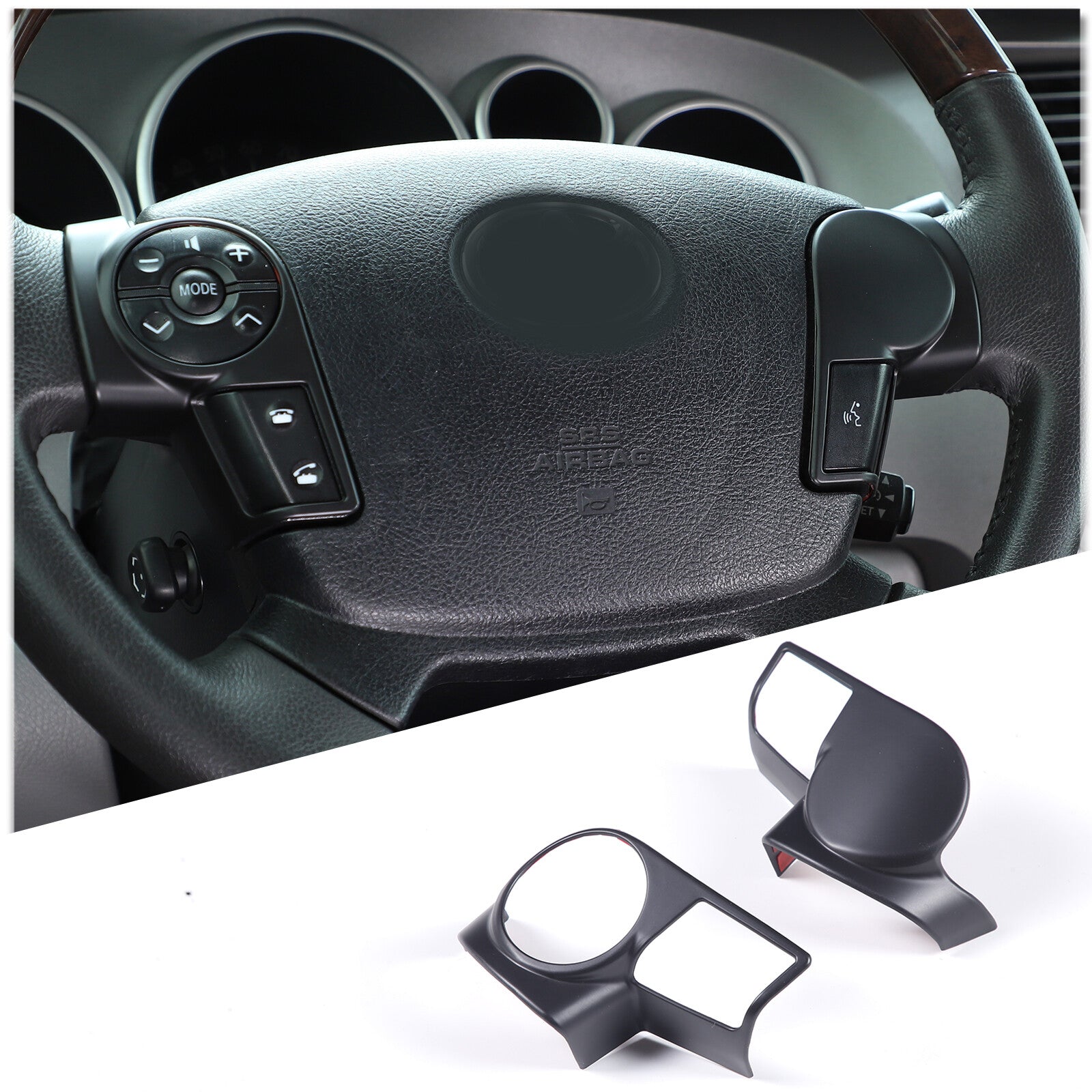 Carbon Fiber ABS Dashboard Side Vent Trim Frame for Tundra 2004-13- v