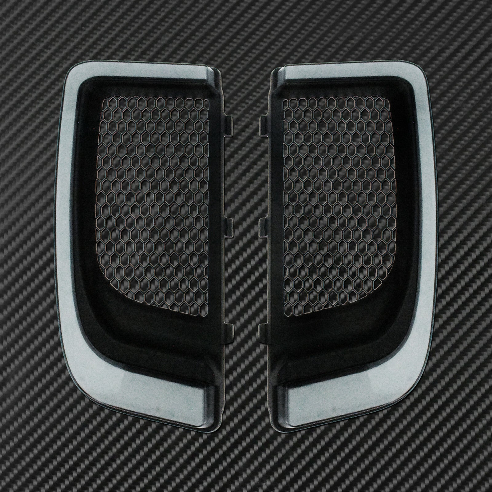 LED Fairing Lower Grills Light + Solid Plates Radiator Grills Set Fit for Harley Q