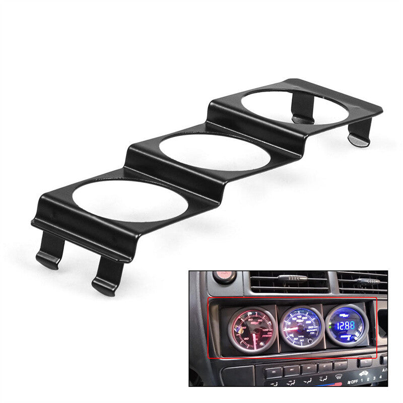 52mm Triple 3 Gauge Holder Pod Panel - Standard Stereo Radio Slot Single Din