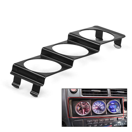 52mm Triple 3 Gauge Holder Pod Panel - Standard Stereo Radio Slot Single Din
