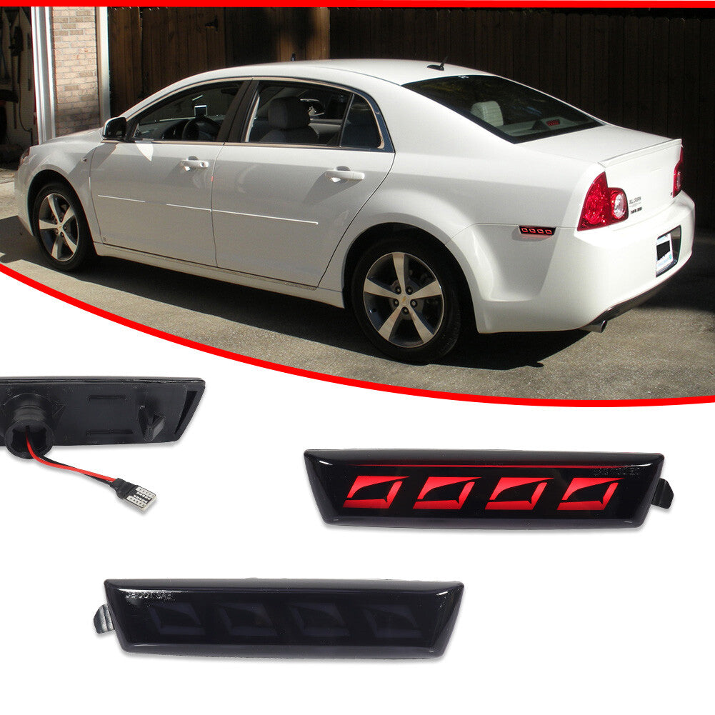 for Malibu 2008 - 12 Replacement Smoke Lens LED Rear Side Marker Lights - v