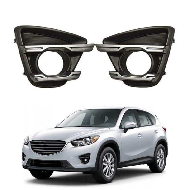Pair Front Bumper Bezels Fog Light Cover Frame for Mazda CX-5 2013-2016 LH RH