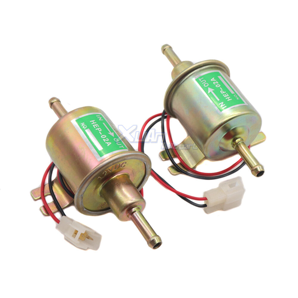 12V HEP-02A Inline Fuel Pump - Electric Low-Pressure Gas/Diesel Fuel Pump