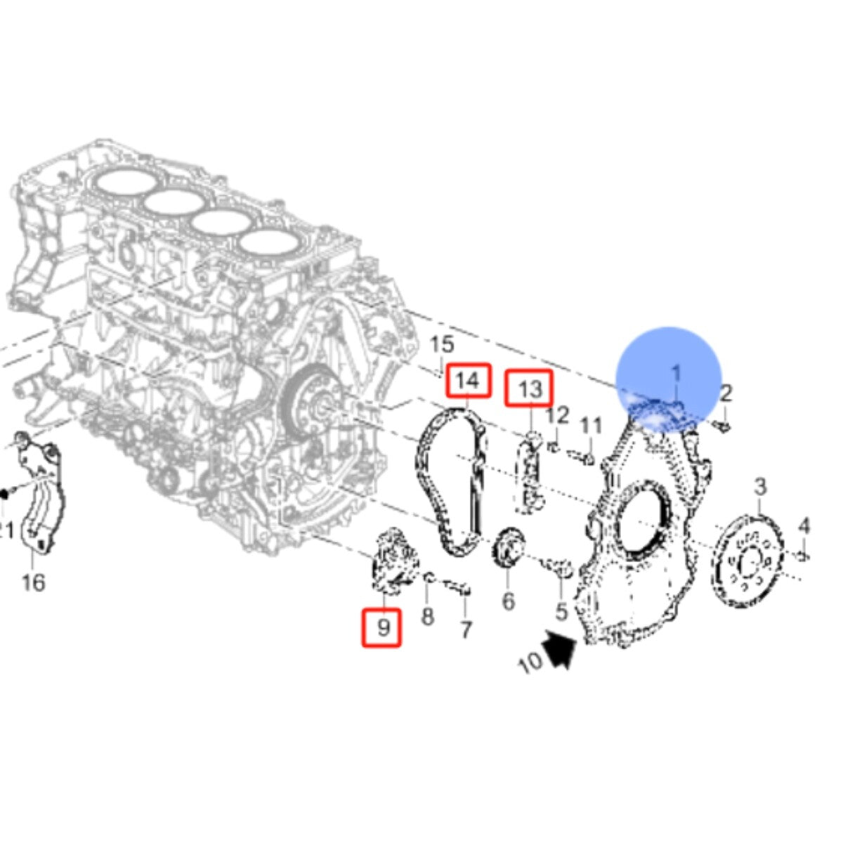 8-piece Equipment Manufacturer Timing Chain Kit for Cadillac 2019-2024 2.0T XT4 XT5 XT6- n