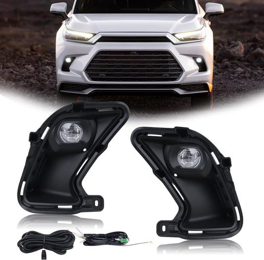 LED White Fog Light Kit Switch Bezel Wire For 2024-2025 Grand Highlander n