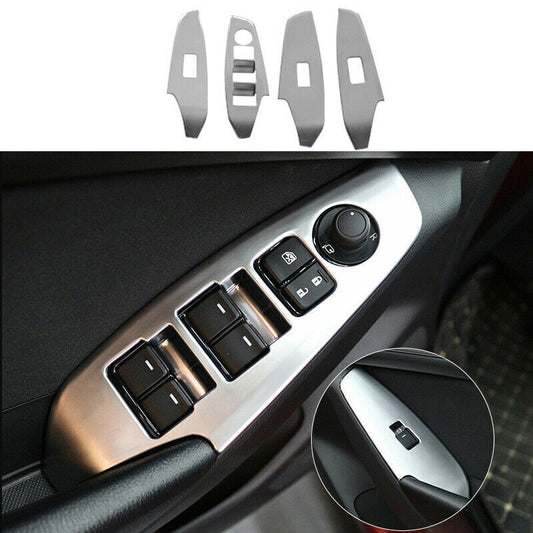 4P Interior Window Lift Switch Button Panel Cover Trim for Mazda 3 Axela 2014-18