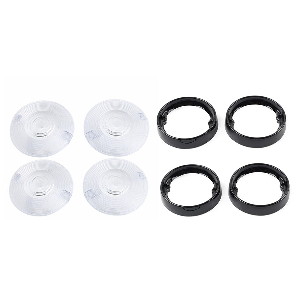 3 1/4 Flat Turn Signal Light Lens Cover Bezel Visor Ring for Harley 1986+