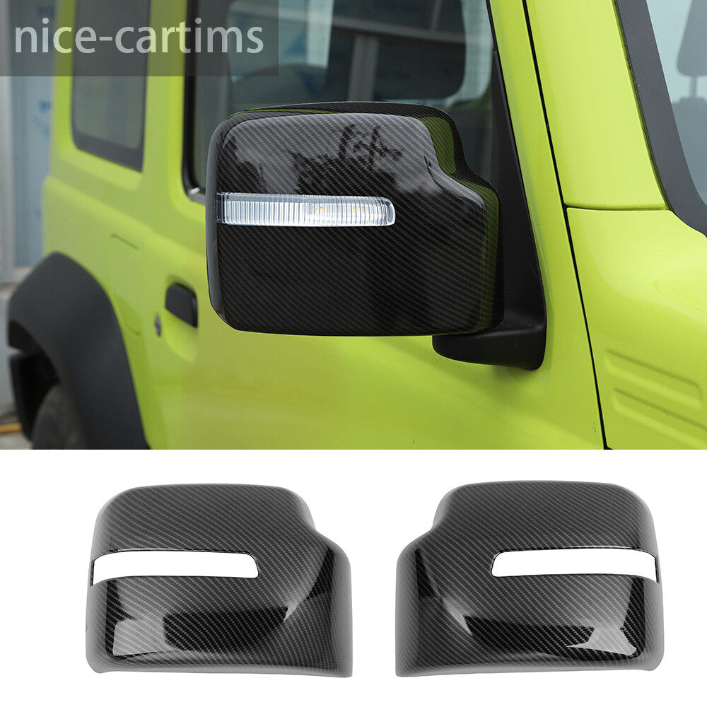for Suzuki for Jimny 2019-23 Door Side Rear View Mirror Caps Cover ABS Carbon Fiber